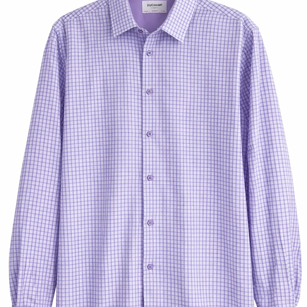 Duchamp Lavender Checkered Dress Shirt